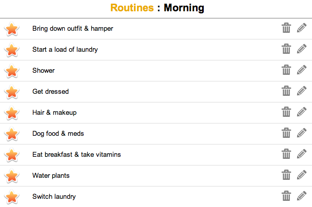 morning routine, task list, time management app